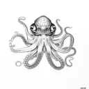 blue ring octopus tattoo design idea