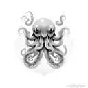 blue ring octopus tattoo design idea