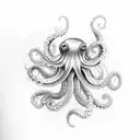 blue ring octopus tattoo design idea