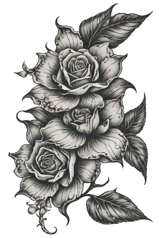 petals of the magical world tattoo design idea