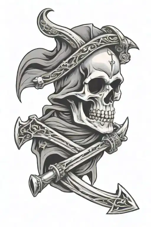 dice and memory of my dad heart grim reaper tattoo design idea