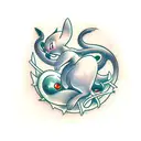 Mewtwo and Mew tattoo design idea