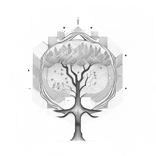 A gavel morphing into a tree of knowledge tattoo design idea