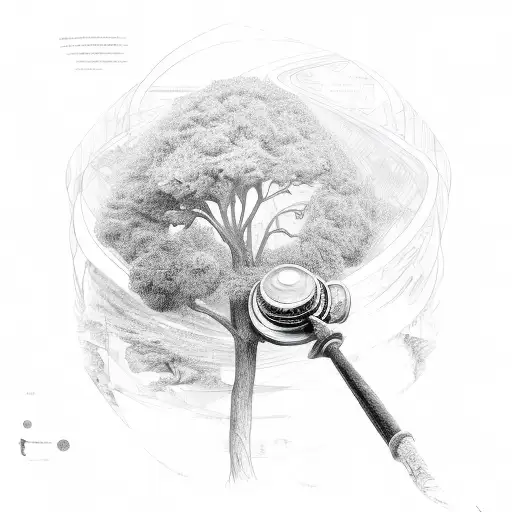 A gavel morphing into a tree of knowledge tattoo design idea