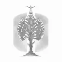A gavel morphing into a tree of knowledge tattoo design idea