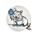 wombat throwing a frisbee tattoo design idea