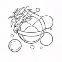dragon ball the 4 star ball tattoo design idea