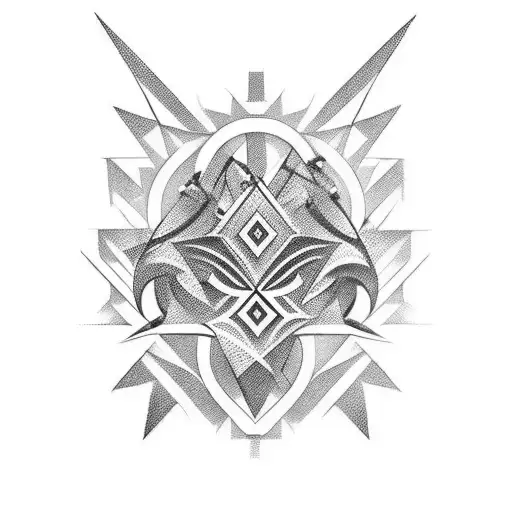 create an abstract art piece signifying strength tattoo design idea