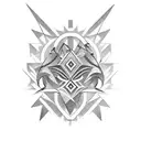 create an abstract art piece signifying strength tattoo design idea