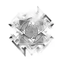 create an abstract art piece signifying strength tattoo design idea