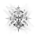 create an abstract art piece signifying strength tattoo design idea