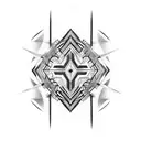 create an abstract art piece signifying strength tattoo design idea