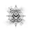 Create an abstract art piece with the quote integrated tattoo design idea