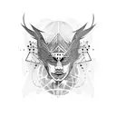 Create an abstract art piece with the quote integrated tattoo design idea