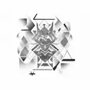 Create an abstract art piece with the quote integrated tattoo design idea