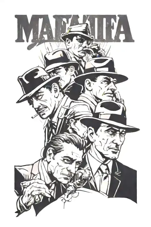 mafia scene tattoo design idea