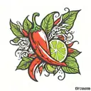 chilli pepper  And lime tattoo design idea
