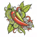 chilli pepper  And lime tattoo design idea
