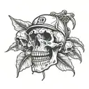 skull and dodgers tattoo design idea