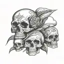 skull and dodgers tattoo design idea