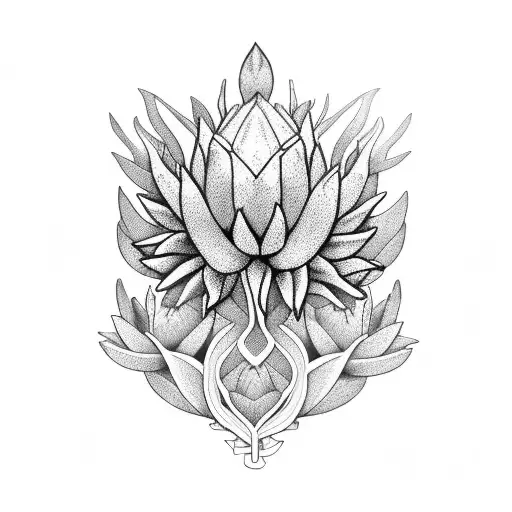 king protea tattoo design idea