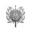 king protea tattoo design idea
