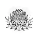 king protea tattoo design idea