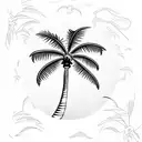 Palm Tree with skull and waves tattoo design idea