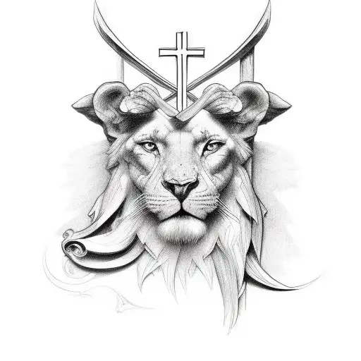 cross with bible verse tattoo design idea