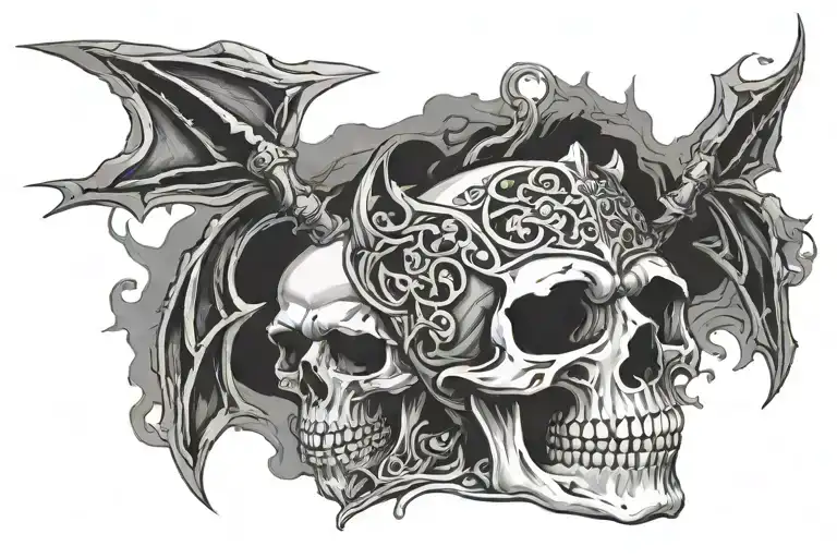 dark souls, skull, horror tattoo design idea