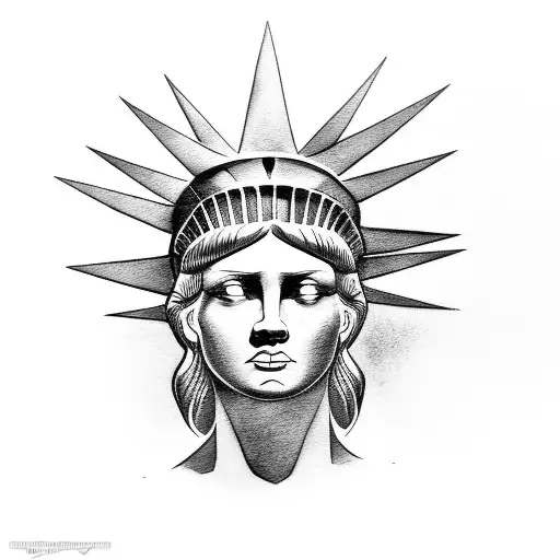 lady liberty tattoo design idea