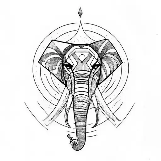 Elephant face tattoo design idea