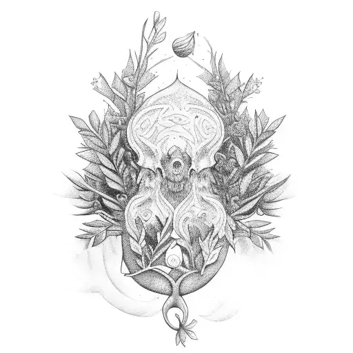 Herbs, trees and anz tattoo design idea