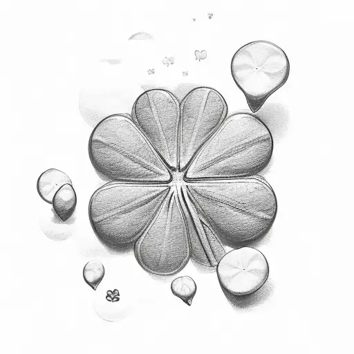 Four leaf clover and evergreen tree tattoo design idea
