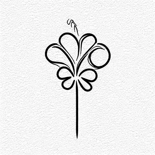 Four leaf clover and evergreen tree tattoo design idea