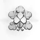 Four leaf clover and evergreen tree tattoo design idea