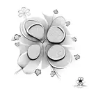 Four leaf clover and evergreen tree tattoo design idea