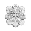 Four leaf clover and evergreen tree tattoo design idea