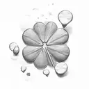 Four leaf clover and evergreen tree tattoo design idea