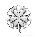 Four leaf clover and evergreen tree tattoo design idea