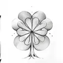 Four leaf clover and evergreen tree tattoo design idea
