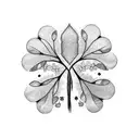 Four leaf clover and evergreen tree tattoo design idea