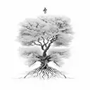 A tree that symbolize growth, strength, and resilience, the tree's roots representing the foundation of discipline and p tattoo design idea
