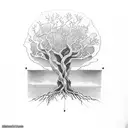 A tree that symbolize growth, strength, and resilience, the tree's roots representing the foundation of discipline and p tattoo design idea