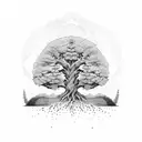 A tree that symbolize growth, strength, and resilience, the tree's roots representing the foundation of discipline and p tattoo design idea
