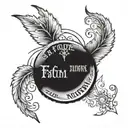 A coin landing on its edge, with the words "Fatum Nostrum Eligimus" wrapped around the edge of the tattoo.  tattoo design idea