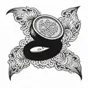 A coin landing on its edge, with the words "Fatum Nostrum Eligimus" wrapped around the edge of the tattoo.  tattoo design idea