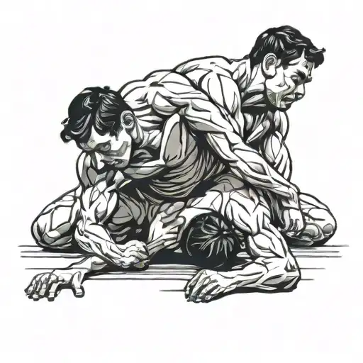 sambo wrestlers engaged tattoo design idea