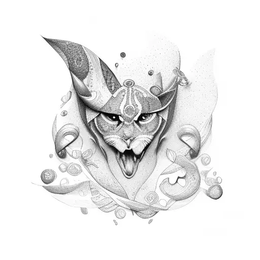 the letter B and the number 6 tattoo design idea