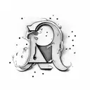 the letter B and the number 6 tattoo design idea